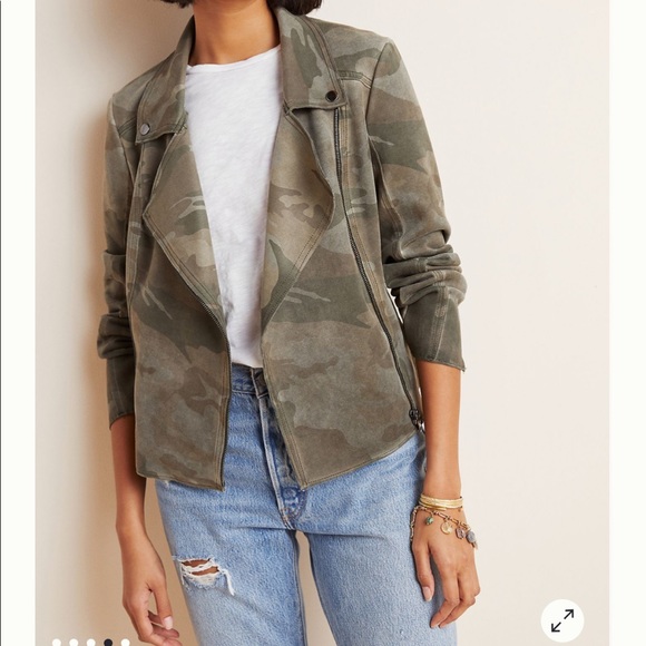 Anthropologie Marrakech Camo Sueded Moto Jacket - Picture 4 of 15